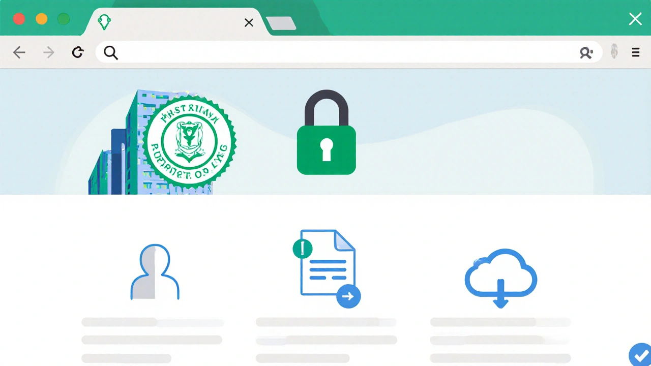 Close-up of secure pharmacy webpage with TGA badge and upload icon.