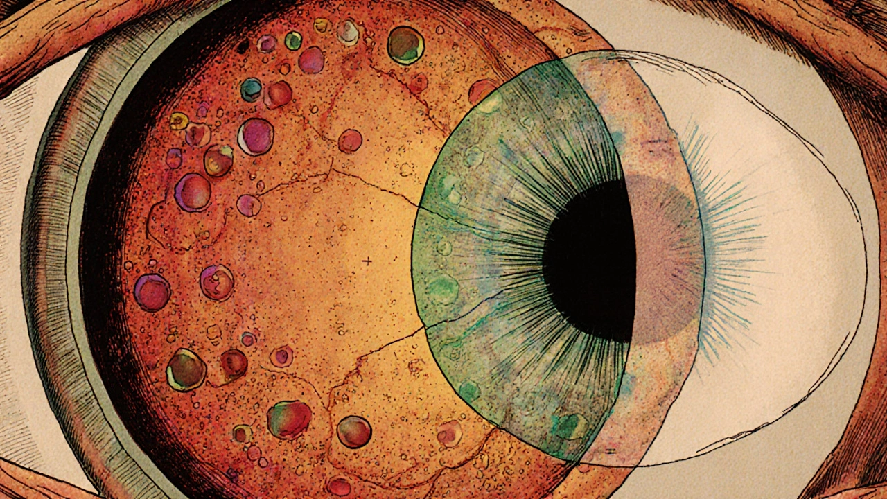 Illustration of retinal cones highlighting red, green, and blue deficiencies.