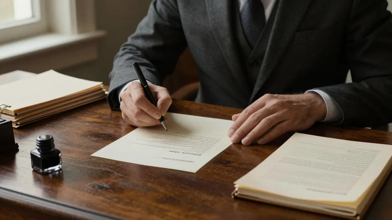 A business owner writing a transparent apology letter to a customer at a wooden desk.